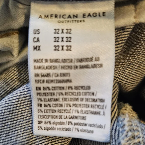 American Eagle Jeans Mens 32x32 AirFlex+ Blue Denim Athletic Skinny - Picture 8 of 11